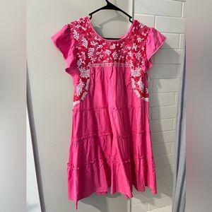 J. Marie Embroidered Dress, Size XS, Hot Pink, NWOT